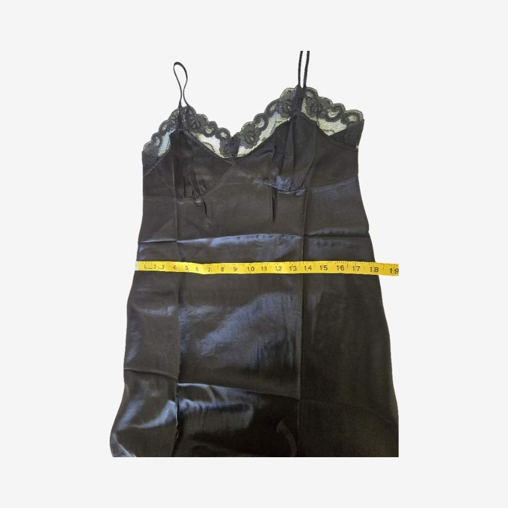 Nwot Trina Turk Silk Blend Lace Trim Slip Dress Black Sz M Minimalist Chic - Picture 7 of 11